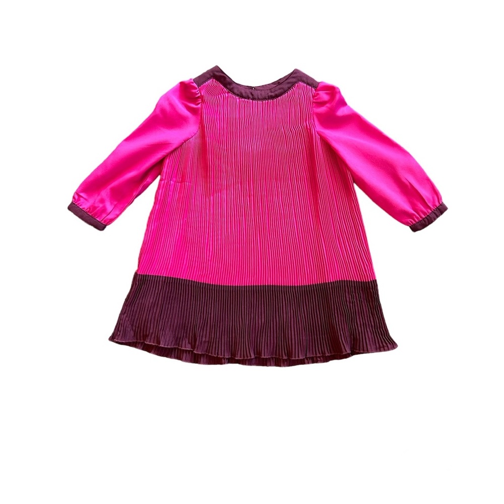 Ted Baker hot pink and burgundy accordion pleated dress size 6-12 months